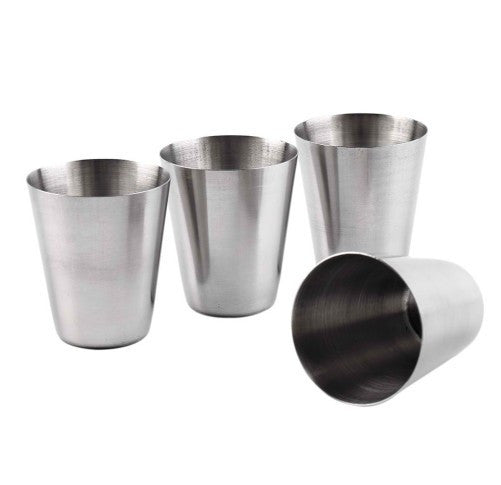 Set of 4 Stainless Steel Drinking Cup With Case