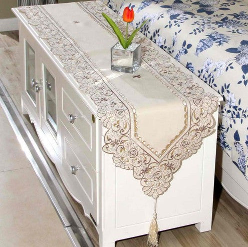 Waterproof Openwork Embroidery Table Runner Table Cloth