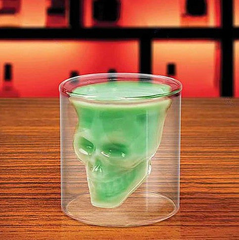 Clear Shot Glass Crystal Skull Head Vodka Wine Cup