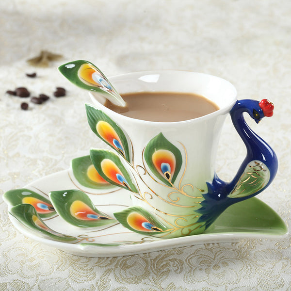 Peacock Coffee Cup Ceramic Creative Mug